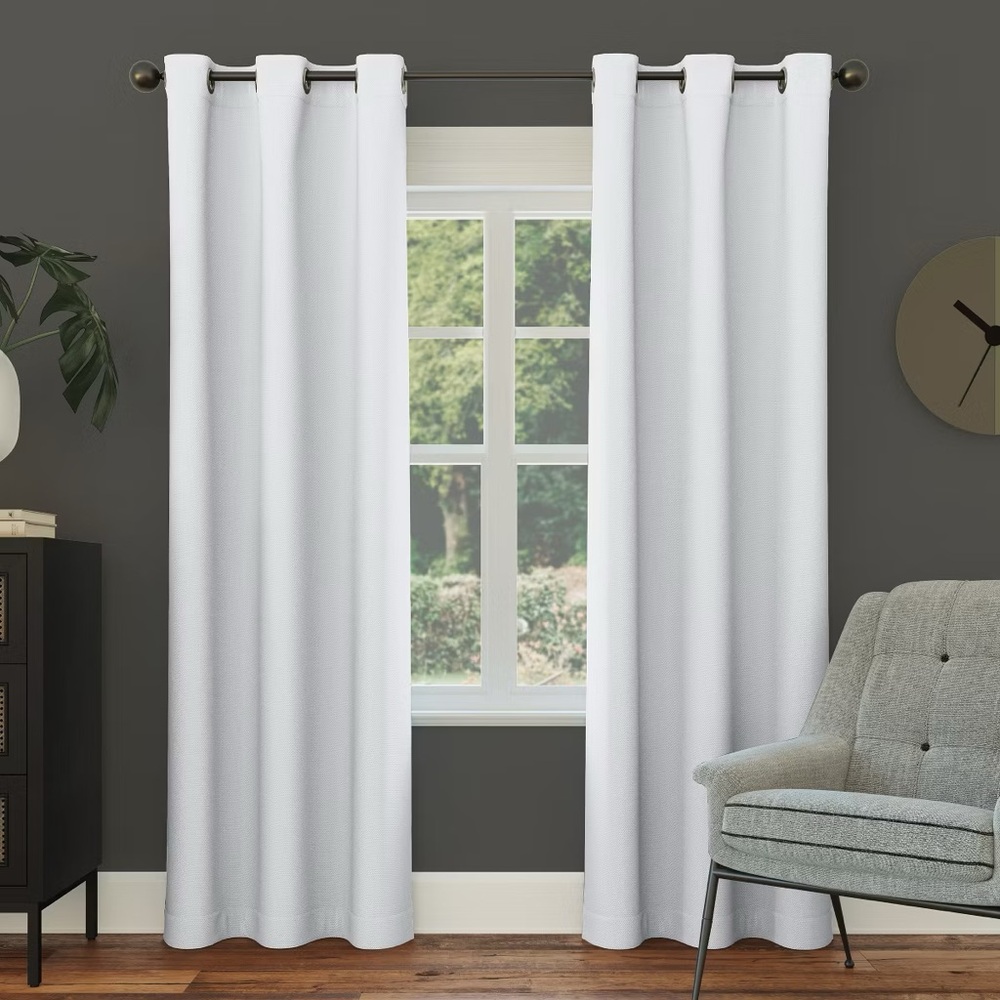 White BlackOut Modern Curtains